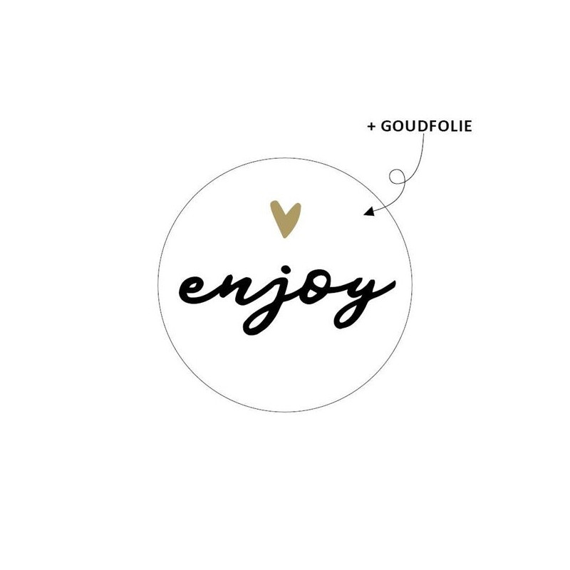 Sticker enjoy goudfolie