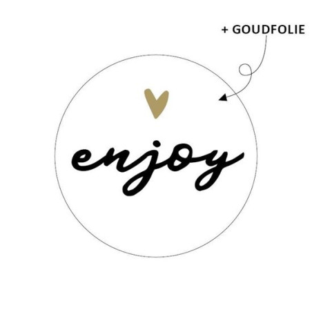 Sticker enjoy goudfolie