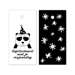 kadolabel gefeliciteerd panda