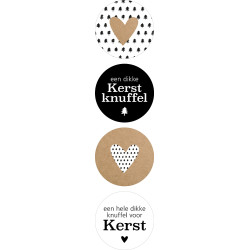 Kerst stickermix kerstknuffel 12 stuks (EPS)