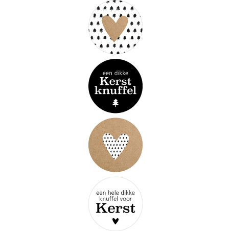 Kerst stickermix kerstknuffel 12 stuks (EPS)