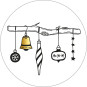 sticker kerst tak