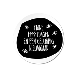 sticker fijne feestdagen gelukkig nieuwjaar
