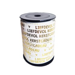 lint liefdevol kerstcadeau wit goud