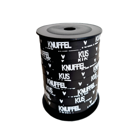 lint knuffel kus zwart wit