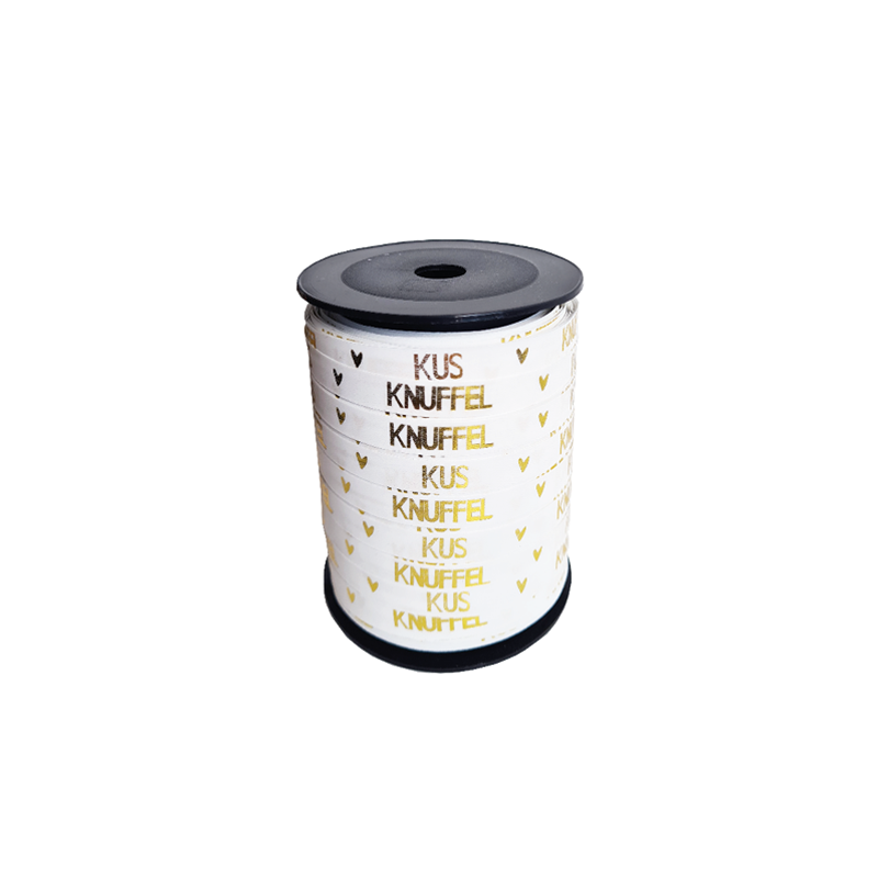 lint knuffel kus wit goud