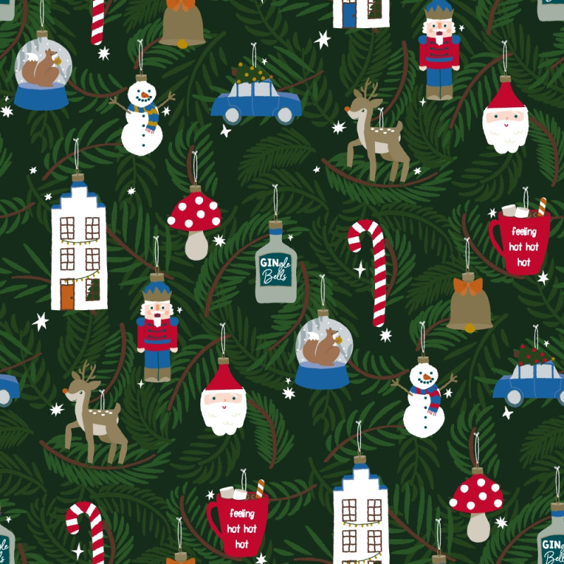 kerst kadopapier ornamenten