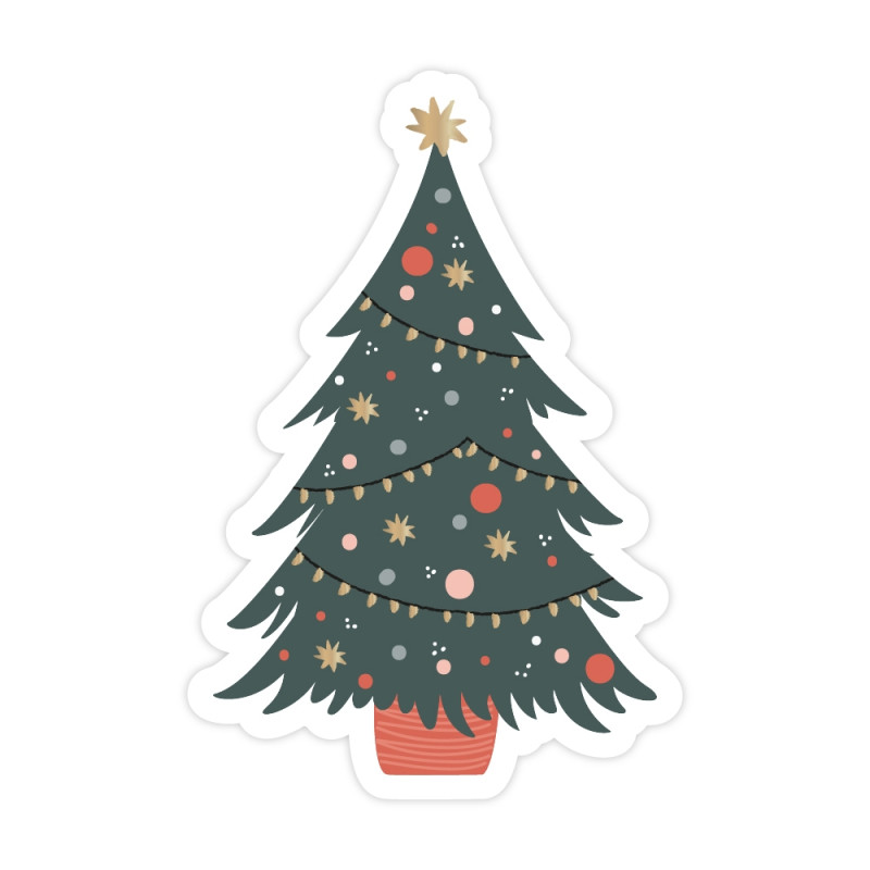 sticker kerstboom figuur