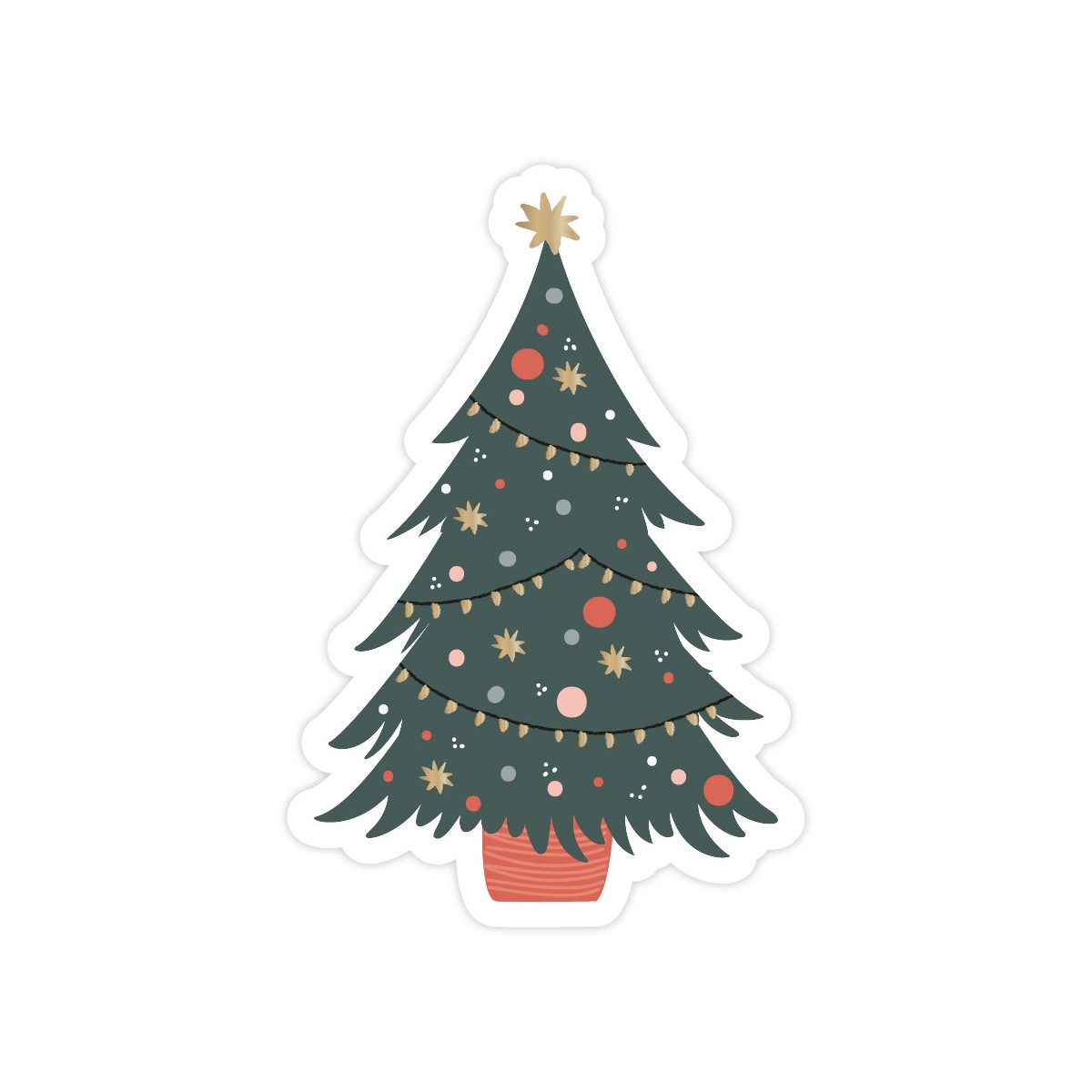 sticker kerstboom figuur