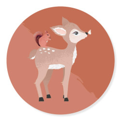 sticker forest hert eekhoorn