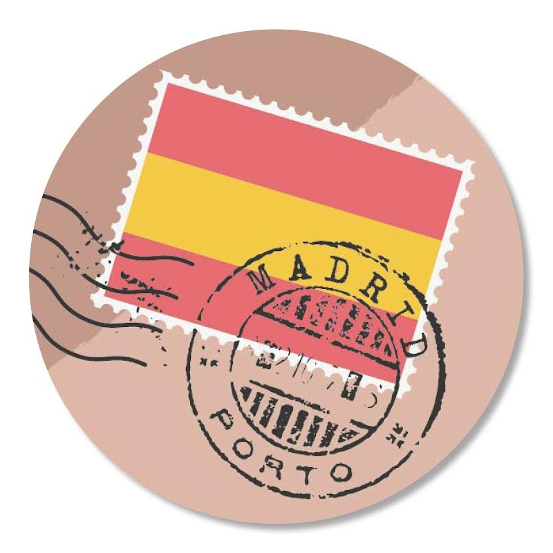 sticker postzegel madrid