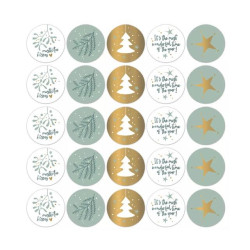 kerststicker cool illustraties