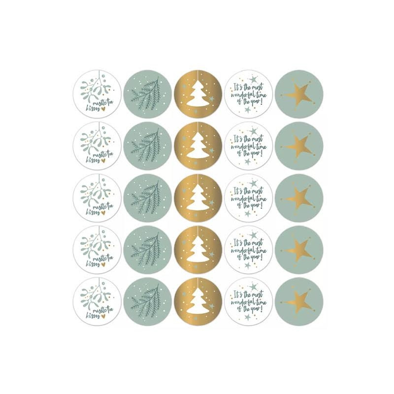 kerststicker cool illustraties