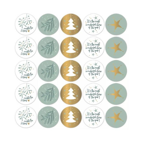 kerststicker cool illustraties