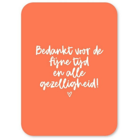 kaart bedankt fijne tijd