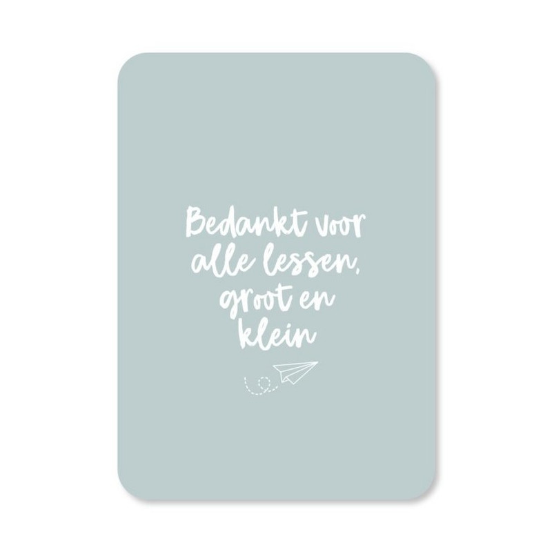 kaart bedankt lessen