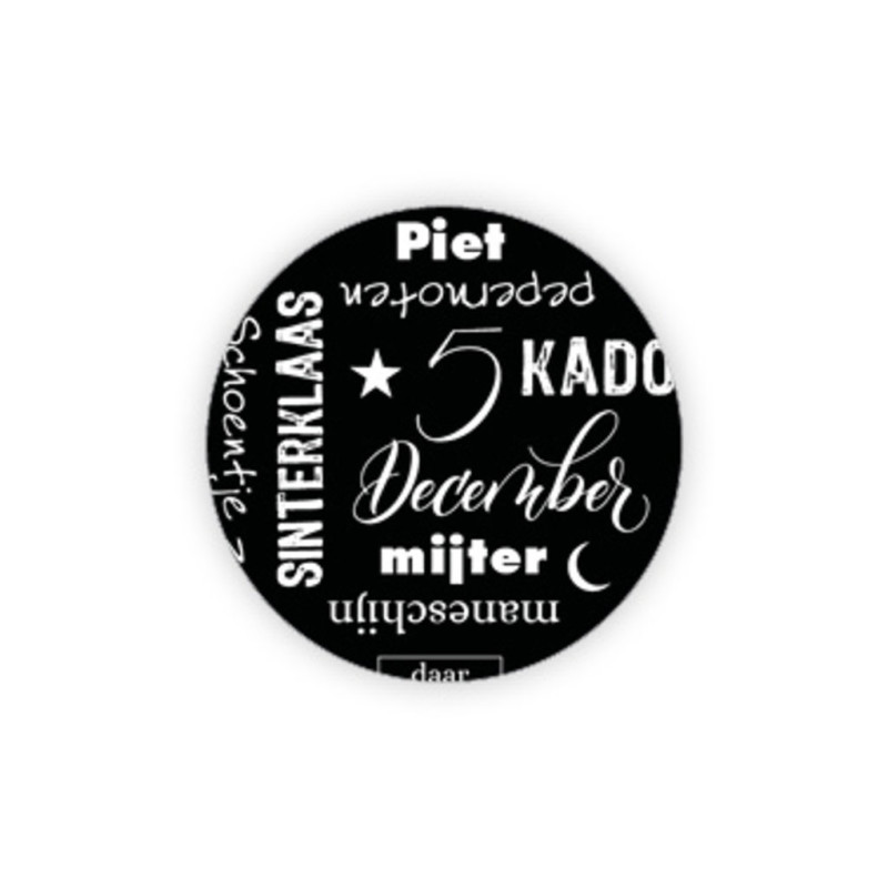 Sticker teksten zwart wit sint