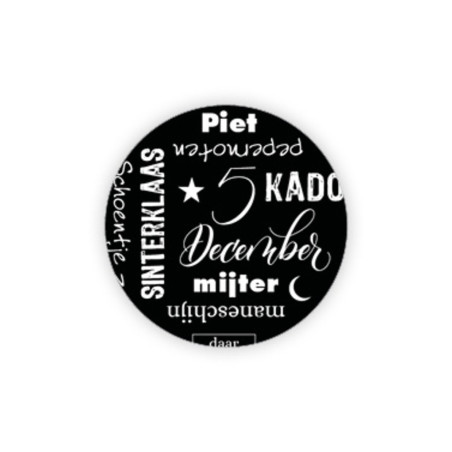 Sticker teksten zwart wit sint