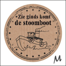 sticker zie ginds komt de stoomboot