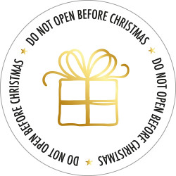 sticker not open christmas