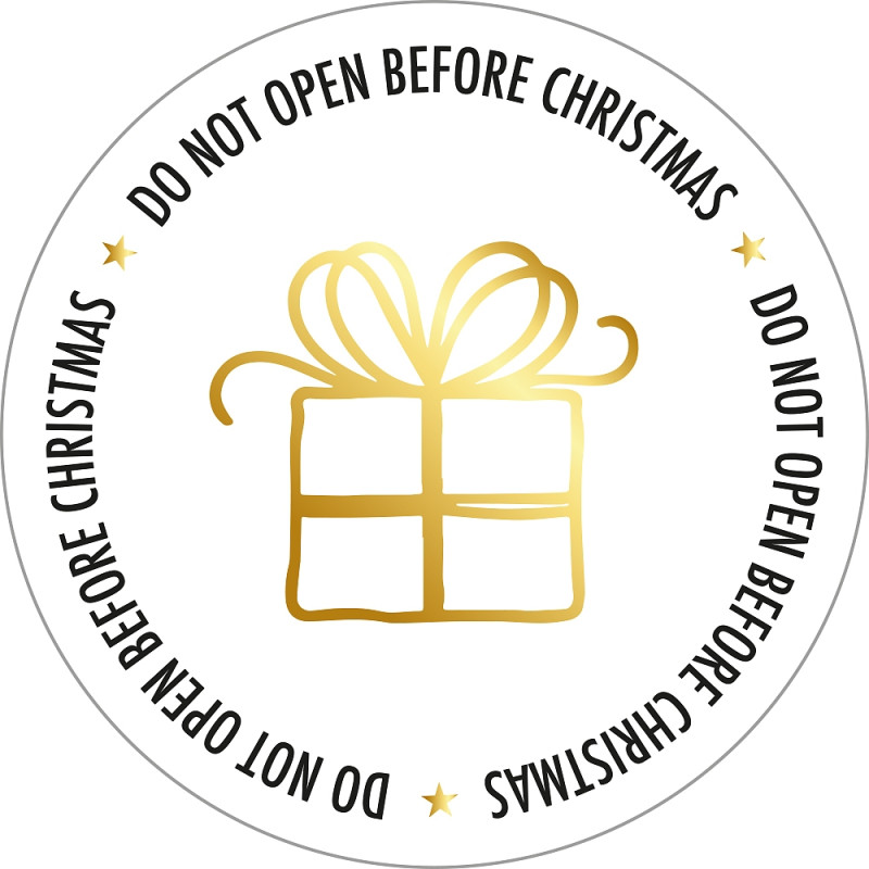 sticker not open christmas