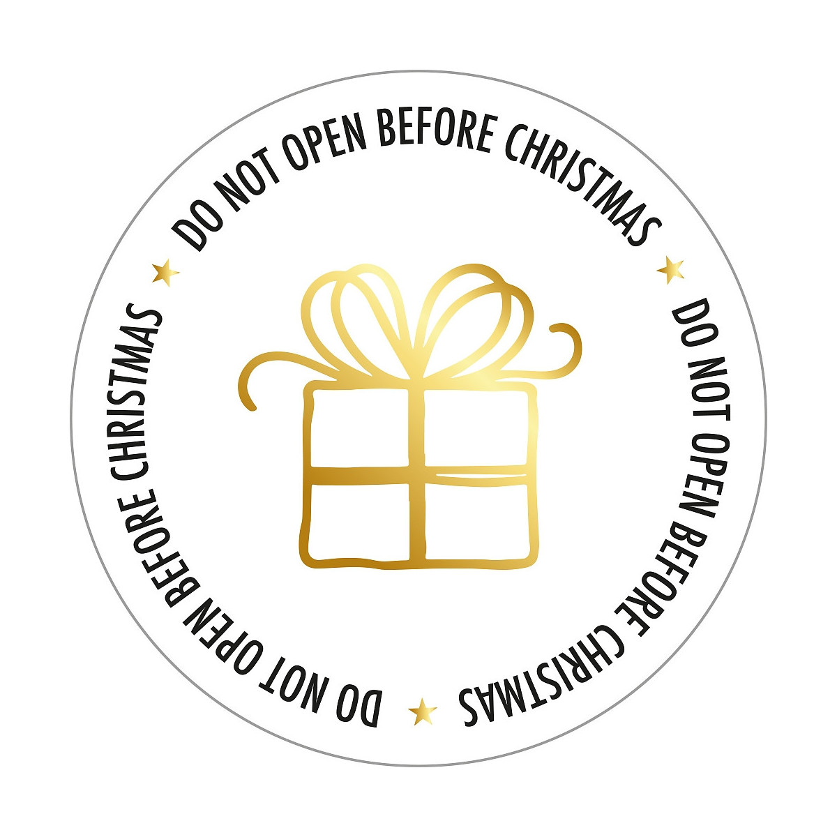 sticker not open christmas