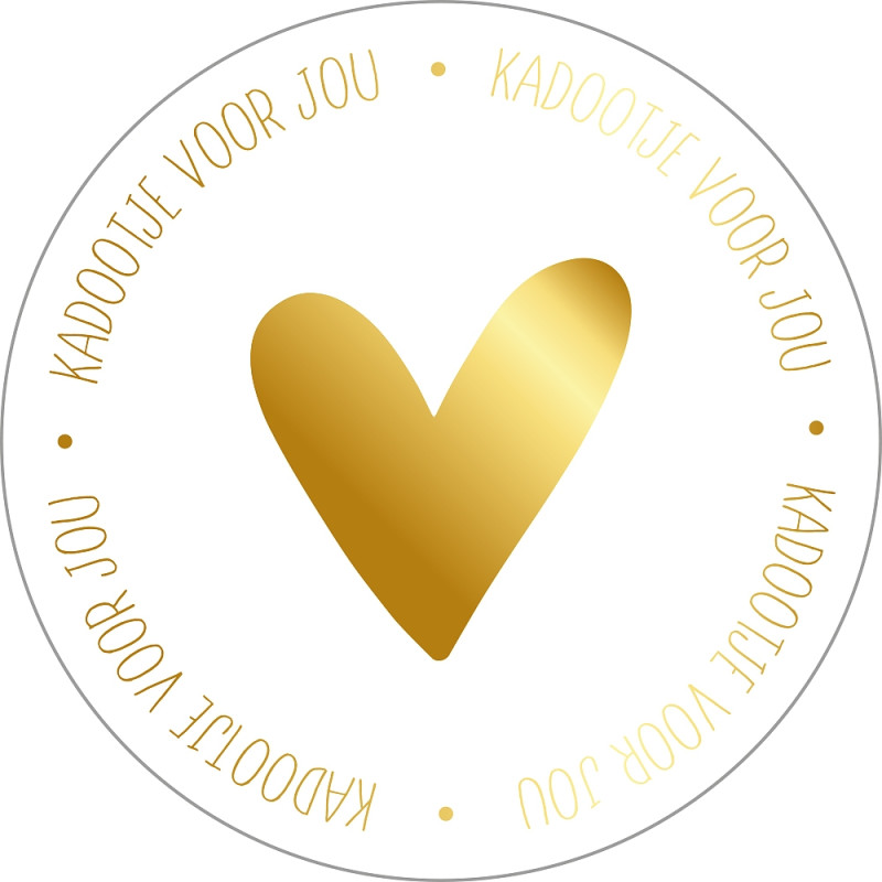 sticker kadootje goud wit