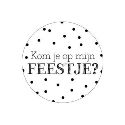 sticker kom je feestje