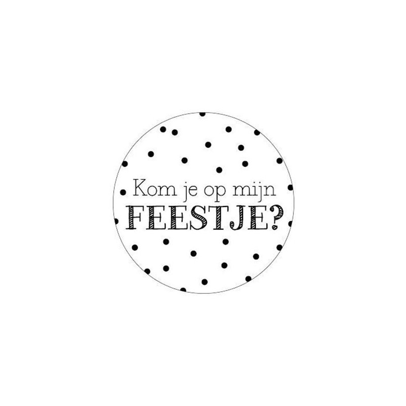 sticker kom je feestje