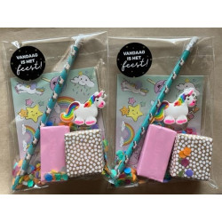 unicorn traktatie stickers