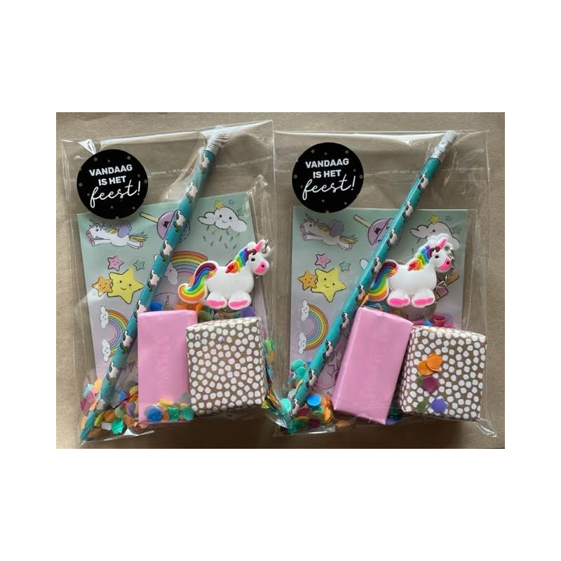 unicorn traktatie stickers