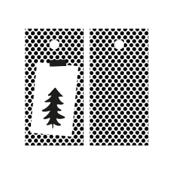 Kadolabel kerstboom zwart/wit 5 stuks (EPS)