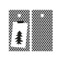 Kadolabel kerstboom zwart/wit 5 stuks (EPS)
