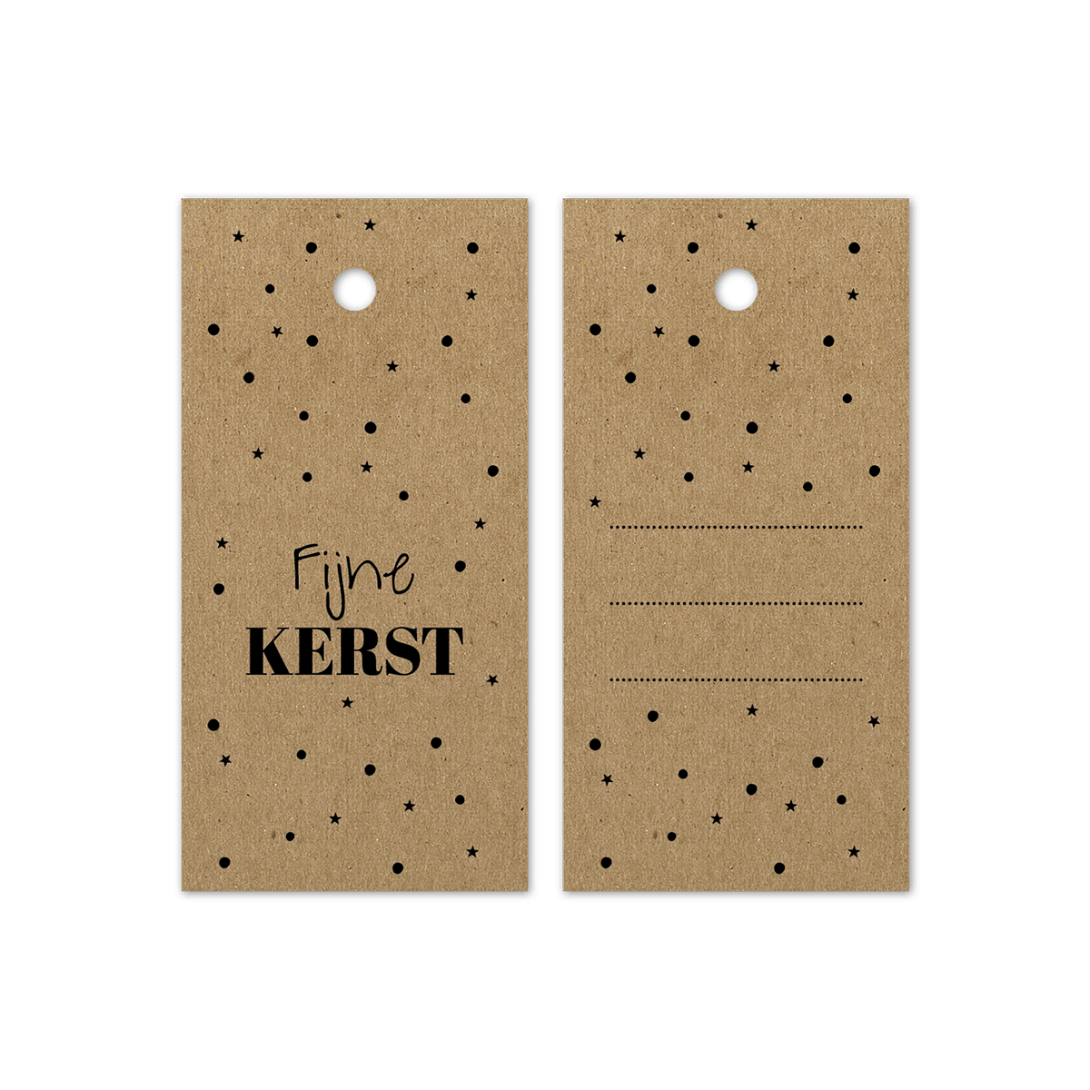 kadolabel fijne kerst kraft