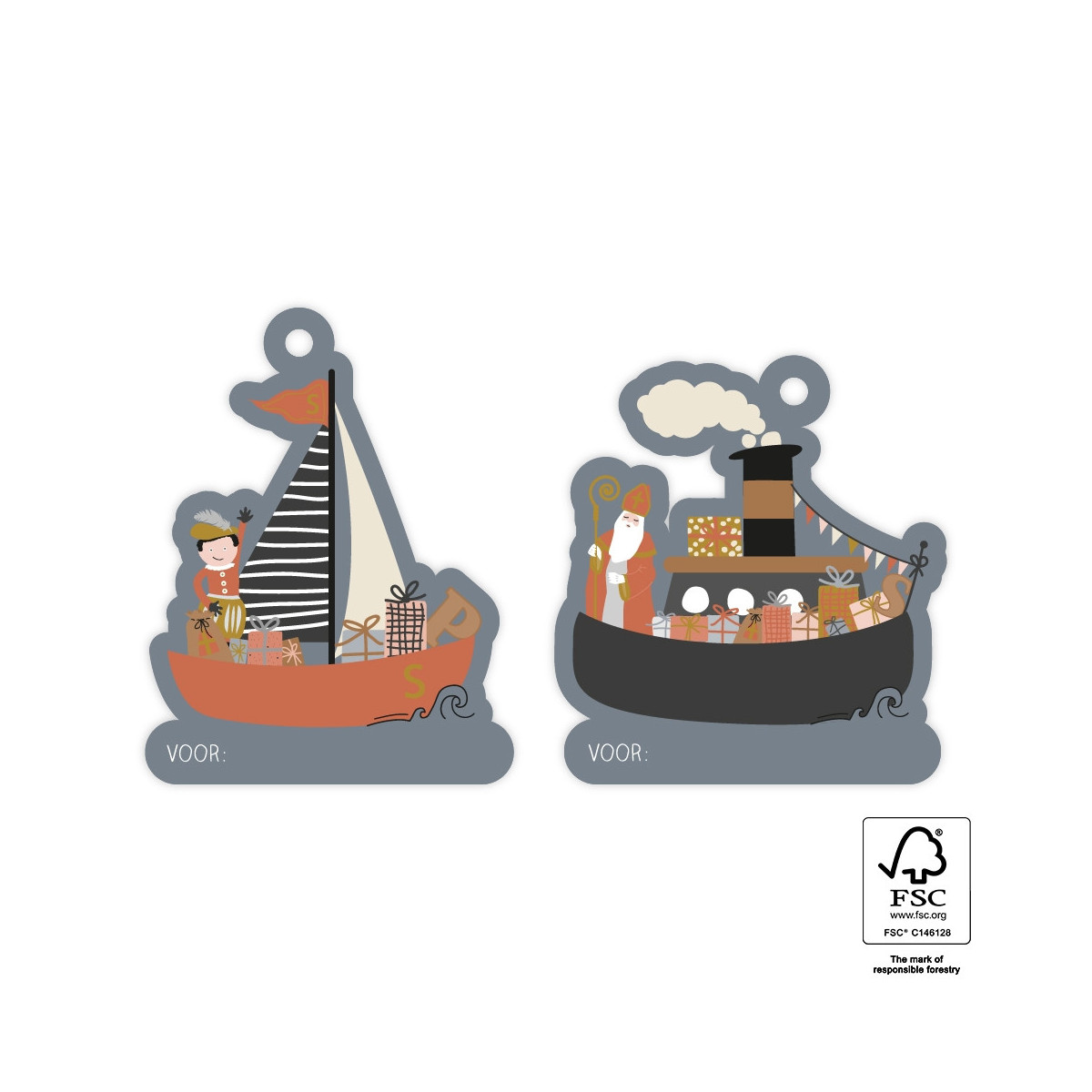 kadolabels pakjesboot