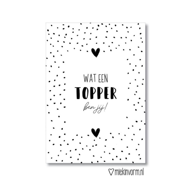 kaart topper jij hart
