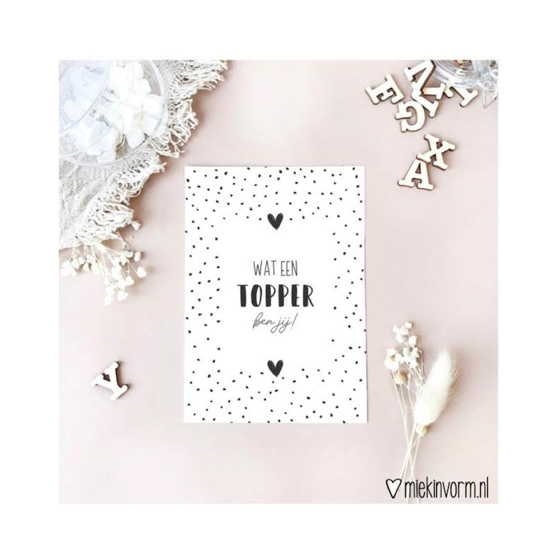 kaart topper jij hart