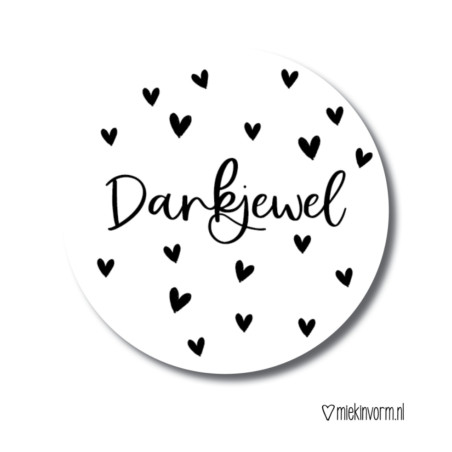 sticker dankjewel hartjes
