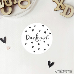 sticker dankjewel hartjes