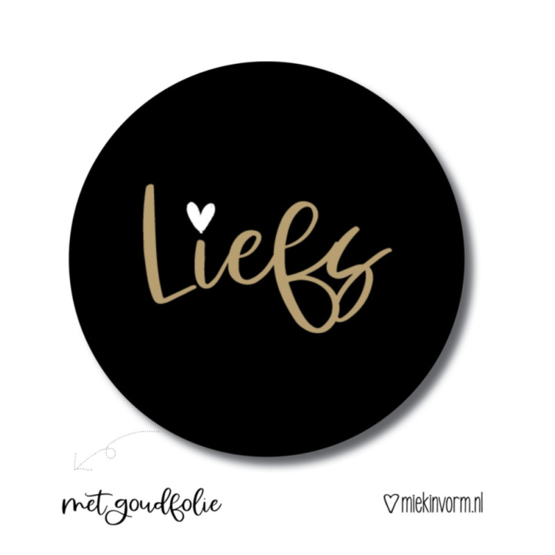 sticker liefs goudfolie