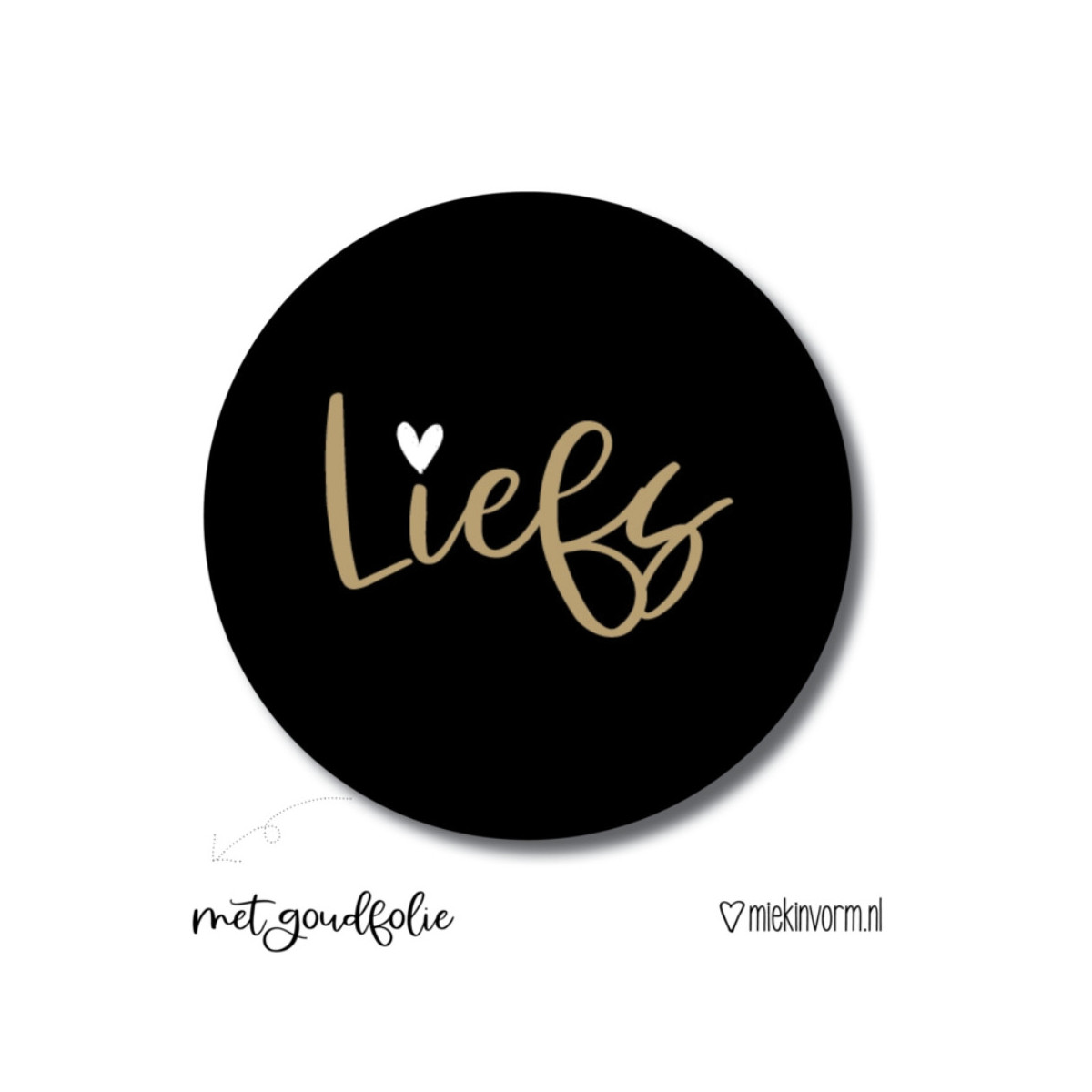 sticker liefs goudfolie