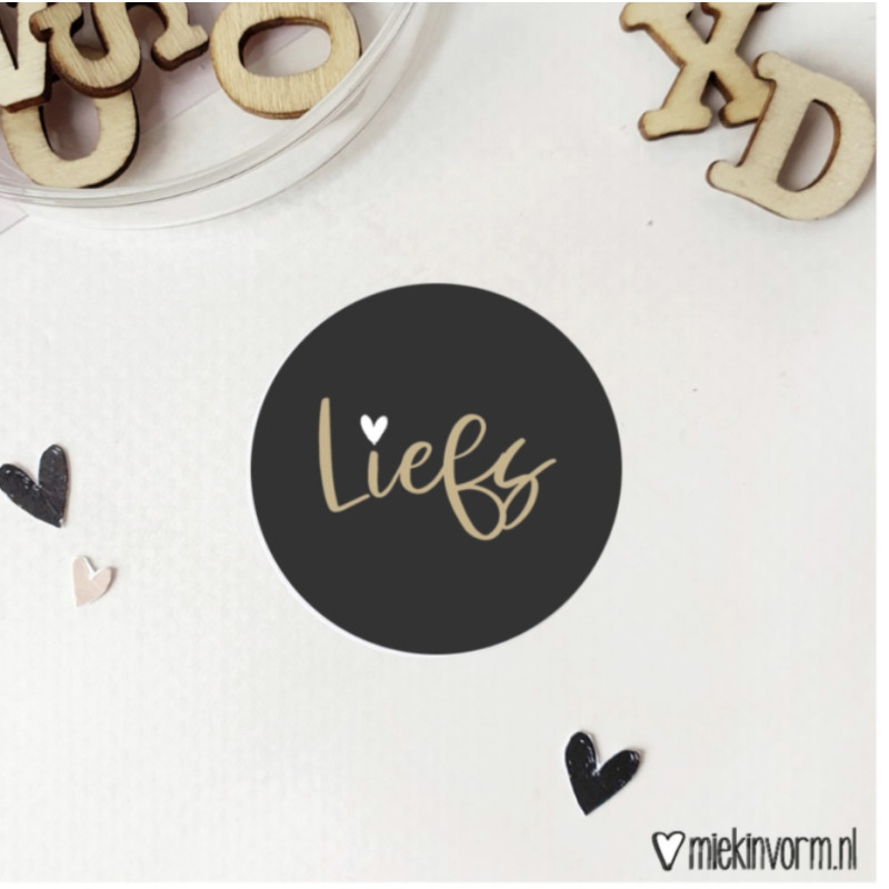 sticker liefs goudfolie