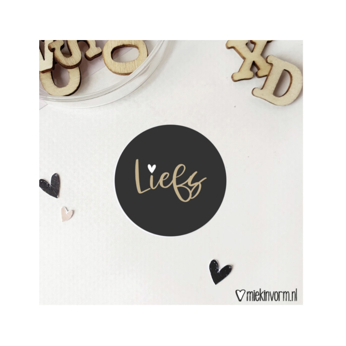 sticker liefs goudfolie