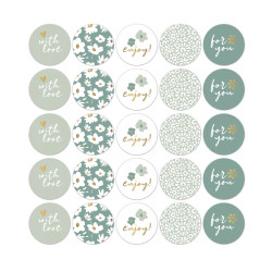 stickermix fleurig mint