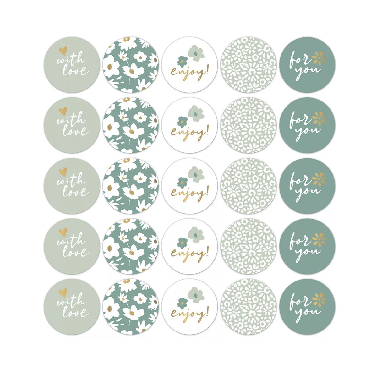 stickermix fleurig mint