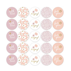 Stickermix fleurig lila
