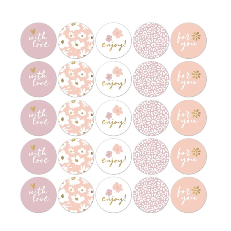 Stickermix fleurig lila