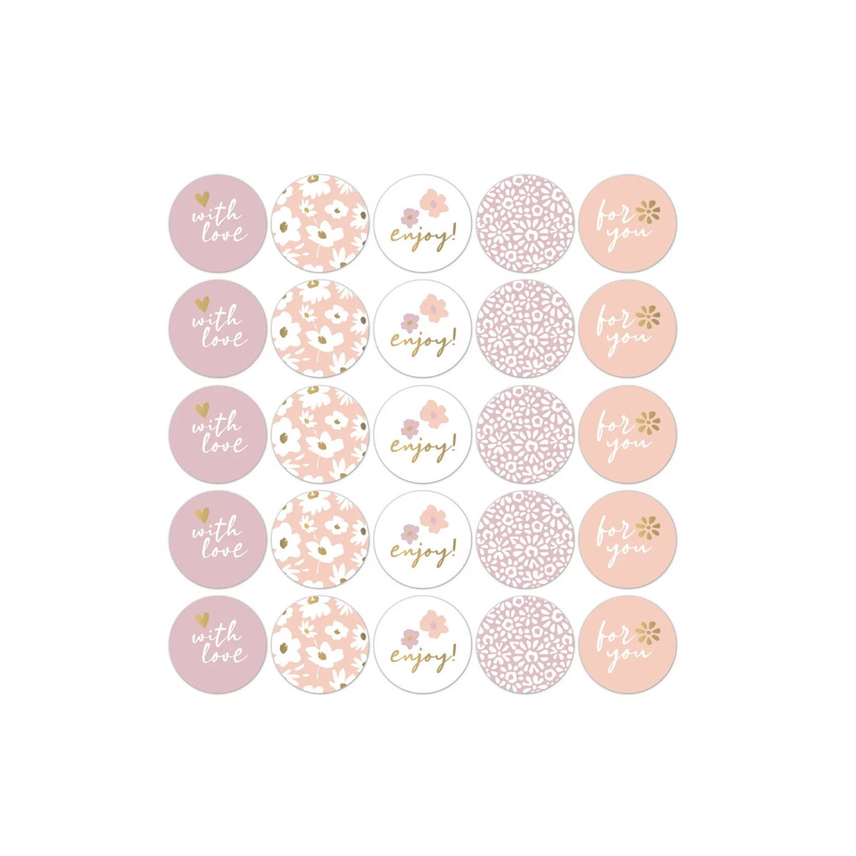 Stickermix fleurig lila