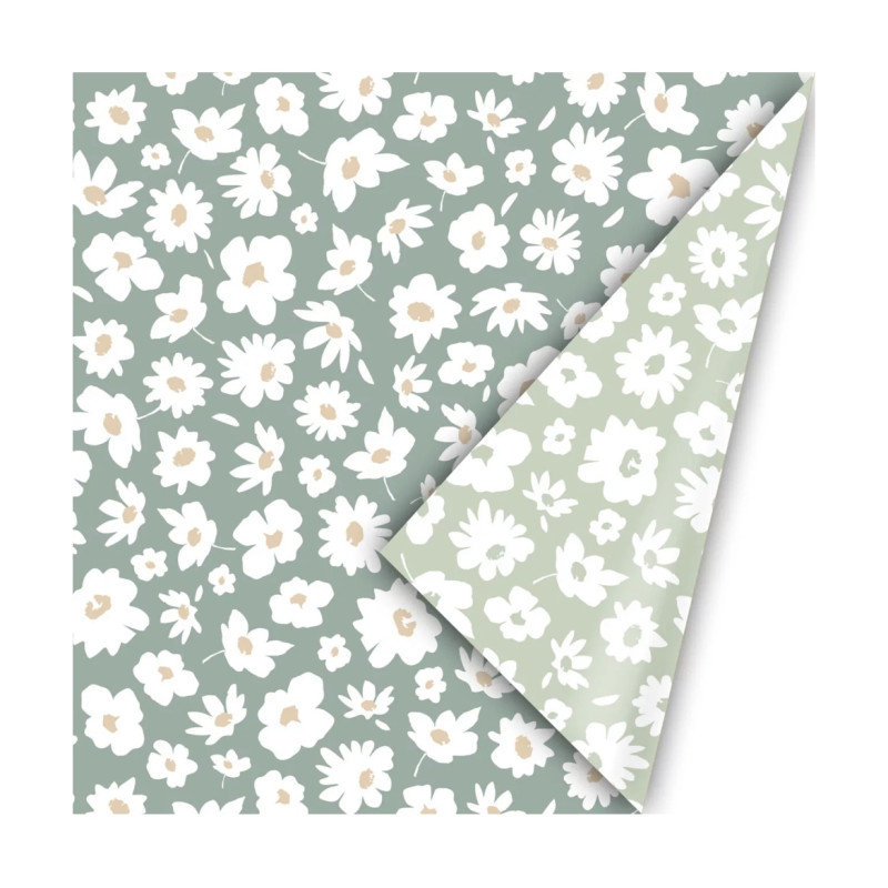 kadopapier fleurig mint