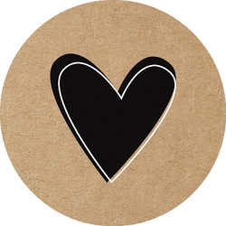 sticker hart kraft wit